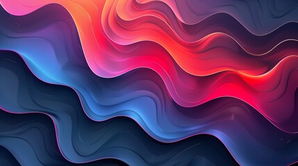 Fototapeta premium Abstract background with vibrant wavy lines in blue, pink, orange, and red hues.