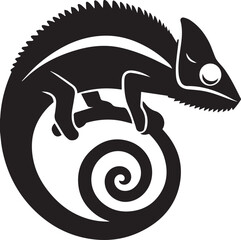black chameleon icon silhouettes vector illustration © Mohaiminul