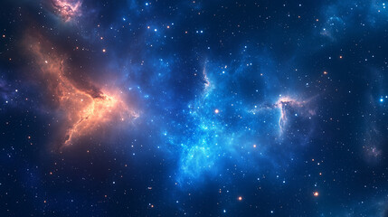 Obraz premium Starry Night Sky Illustration with Bright Nebulae and Cosmic Field, Perfect for Fantasy and Astronomy Themes 