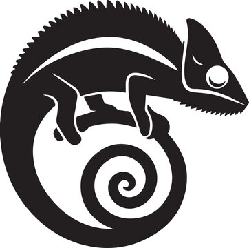 recommend clip art: black chameleon icon silhouettes vector illustration