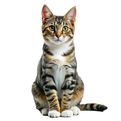 Striped Serenity: A Majestic Tabby Poses with Quiet Confidence 