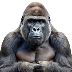 Obraz premium Powerful Gaze: The Striking Portrait of a Silverback Gorilla 