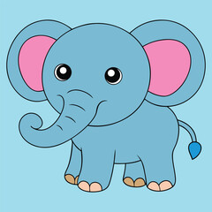 Cute elephant cartoon vector illustration design