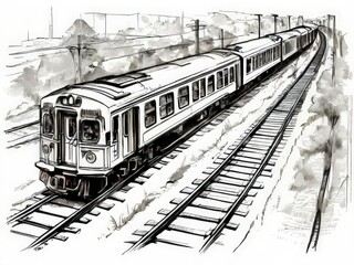 Naklejka premium the AI Image Generator, image of a local train approaching the station