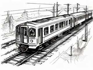 Naklejka premium the AI Image Generator, image of a local train approaching the station