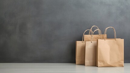 A photo of several brown paper bags with inside against the wall, taken on an iPhone in a modern minimalist room, in the style of minimalist aesthetics with minimalist vibes and a 
