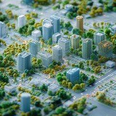 Obraz premium A city planning document with Decarbonization Strategy prominently displayed, showing a roadmap to a cleaner future