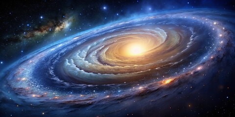 Fototapeta premium A detailed photo of a magnificent spiral galaxy in space, space, stars, universe, astronomical, cosmic, celestial