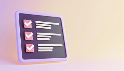 A modern checklist interface showcasing options with check marks, ideal for project management and task organization.