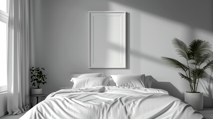 Bright and airy bedroom with simple decor and large windows during the day
