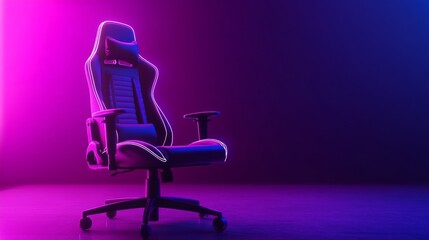 Gaming Chair in Neon Lights