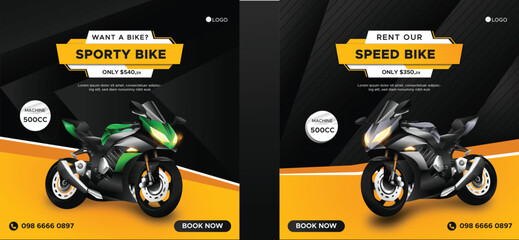 Bike or motorcycle sale promotion social media post