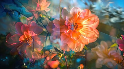 Vibrant orange flower with soft petals surrounded by colorful bokeh, creating a dreamy floral atmosphere for inspiration.