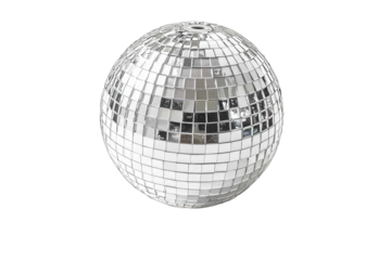 A sparkling disco ball reflecting light, perfect for creating a festive atmosphere at parties and celebrations.