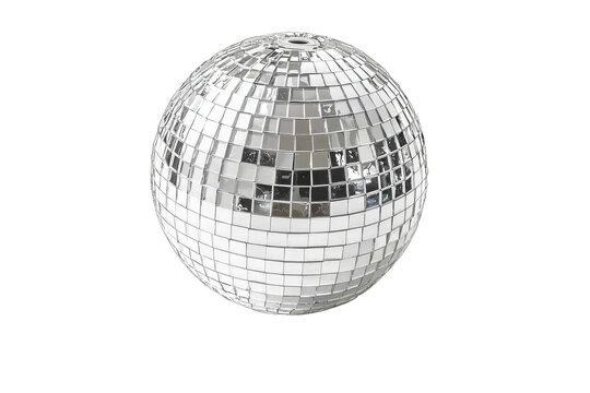 A sparkling disco ball reflecting light, perfect for creating a festive atmosphere at parties and celebrations.