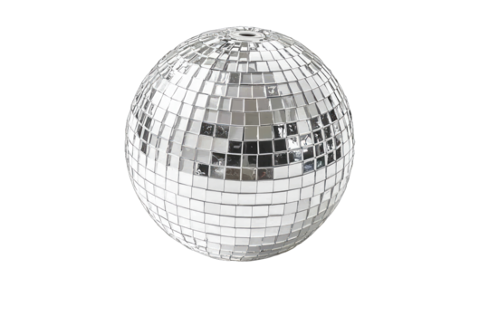 A sparkling disco ball reflecting light, perfect for creating a festive atmosphere at parties and celebrations.