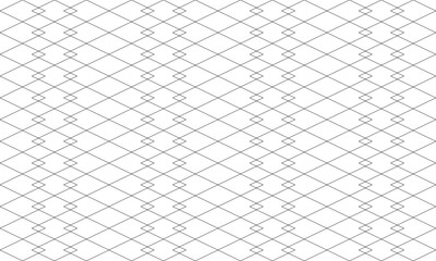 Fototapeta premium black and white seamless pattern, metal chain link fence on a white background, link grid black line abstract geometric seamless pattern minimal graphic ornament. texture with diamonds, mesh, grid