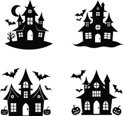 illustration of a halloween house
