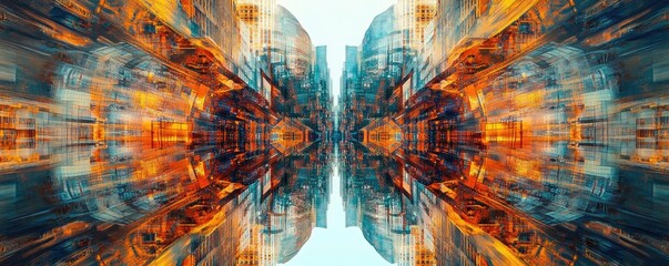 Obraz premium Vibrant abstract design featuring bold colors and dynamic patterns, perfect for art projects or modern decor.