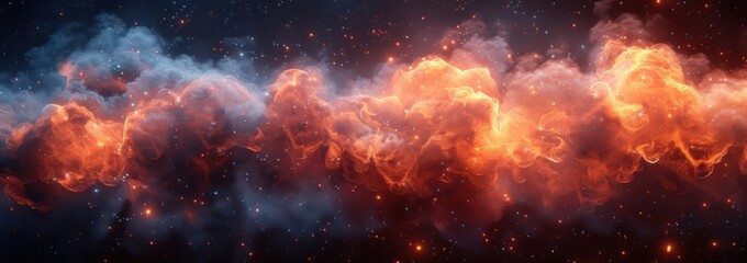 Cosmic Nebula: A Celestial Dance of Fire and Ice