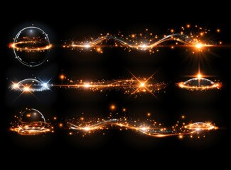 Obraz premium Light Effects Set: Glowing Orbs, Stardust Trails and Sparkles