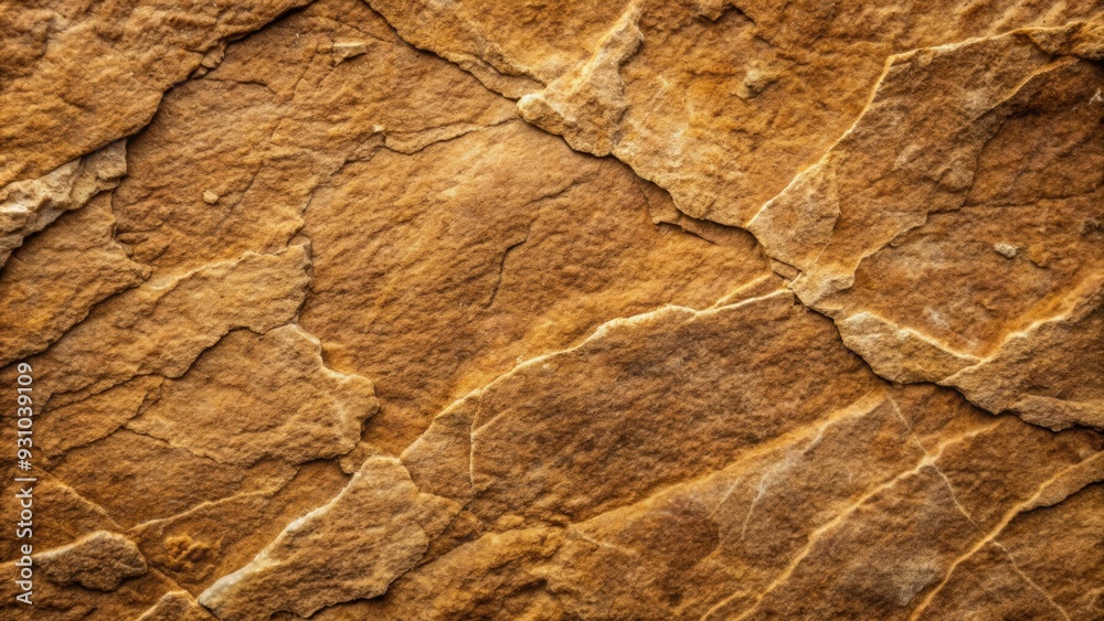 Sticker Brown stone texture with rough and organic pattern, stone, texture, background, natural, surface, rugged, rough, earthy