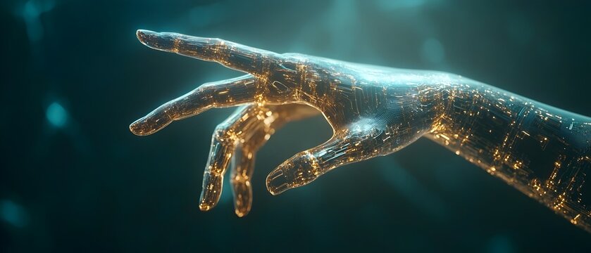 Cybernetic Augmentation Through Feedback Loops Visualizing the Continuous Enhancement of Human Abilities with Advanced Feedback Driven Technology  Photographic Concept with Copy Space for Text