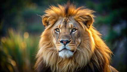 Fototapeta premium Close-up photo of a majestic lion in the wild, lions, wildlife, majestic, nature, safari, animal, predator