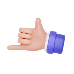 purple hand gesture 3d illustration