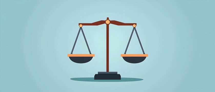 Scales of Justice Representing the Balance of Power in the Legal System  Flat Design Minimalist Style