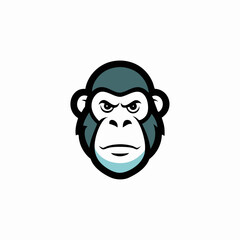 Gorilla head gaming mascot logo isolated vector art illustration on a white background