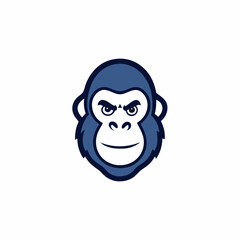 Gorilla head gaming mascot logo isolated vector art illustration on a white background