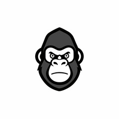 Gorilla head gaming mascot logo isolated vector art illustration on a white background