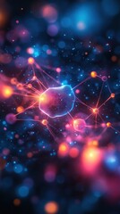 Abstract Network Connection  Glowing Nodes and Lines  Digital Technology Concept