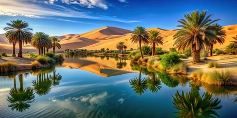 Stunning of a desert oasis, ideal for travel posters and brochures, desert, oasis,travel, poster, brochure, destination, vacation