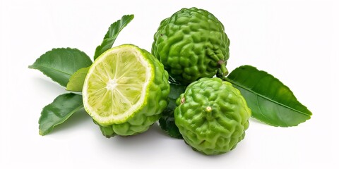 Fototapeta premium A solitary bergamot on a blank backdrop.