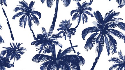 Vibrant continuous design featuring palm tree outlines, lush wilderness, and abstract natural textures adorned with tribal floral patterns.