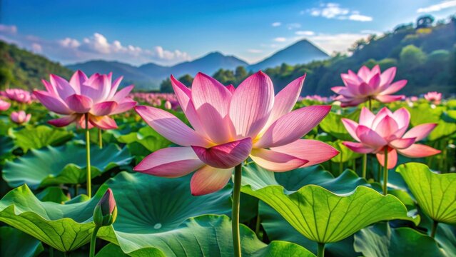 Beautiful lotus flowers blooming in Acarlar longozu, Karasu, Turkey , Acarlar longozu, lotus flower, Karasu, Sakarya