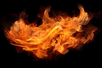 Fototapeta premium Fire flames on a black background