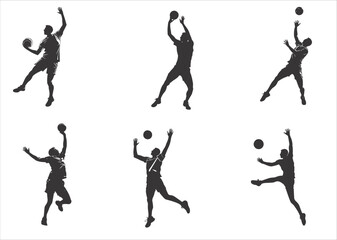 volleyball player. volleyball athlete silhouettes