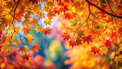 Vibrant autumn leaves covering tree branches, foliage, colorful, seasonal, nature, outdoors, beautiful, foliage, fall, vibrant, tree