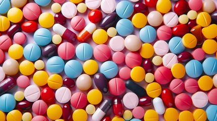 Fototapeta premium many pills and vitamins