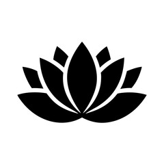 Lotus flower icon logo design silhouette vector illustration