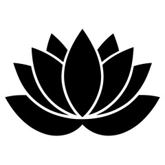 Lotus flower icon logo design silhouette vector illustration