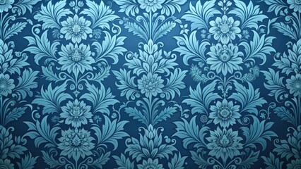 Luxurious wallpaper featuring chic blue floral pattern, luxury, wallpaper, chic, blue, floral, high-end