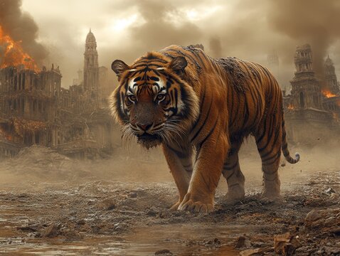 An endangered species such as a tiger or an elepha 873 tiger, animal, cat, wildlife, feline, bengal, mammal, zoo, wild, nature, stripes, predator, carnivore, big, fur, safari, striped, hunter, siberia
