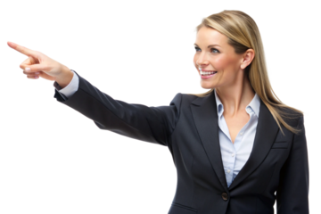 Business Woman Pointing Transparent Background PNG
