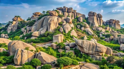 Grey granite rock formations in Hyderabad, the hardest in the world , Hyderabad, rocks, grey, granite, formation, hard, texture