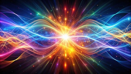 Fototapeta premium Abstract visualization of vibrant energy waves in a quantum realm, energy, waves, vibrant, quantum, abstract, futuristic