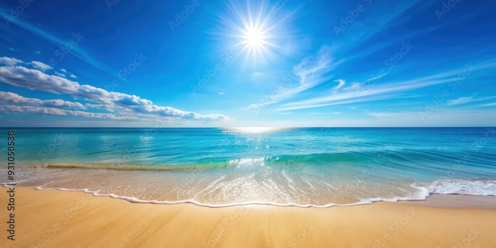 Canvas Prints Sunny day at the beach with clear blue sea in the background, beach, sea, ocean, sand, waves, coastline, vacation